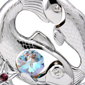 CRYSTOCRAFT (卡斯杜克)雙魚星座–擺件水晶禮品U0268-001-GGT（銀色，金色）