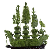 令事業運程一帆風順 玉石風水龍船 玉器禮品